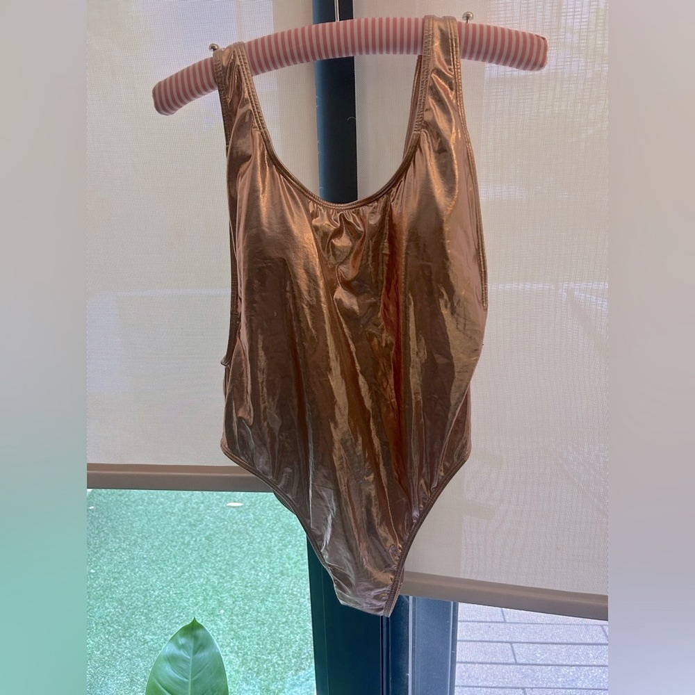 NWT Express Metallic Rose Gold Swimsuit